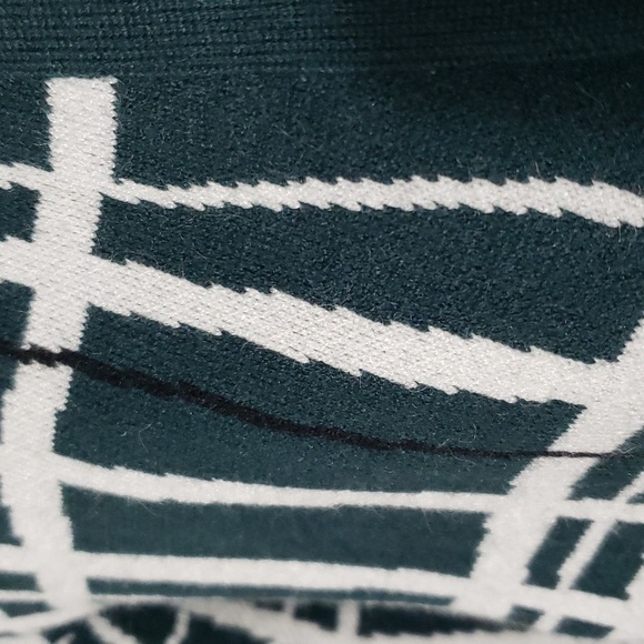 BCBGeneration. NWT. Green & White; Long Sleeves; Buttons; Crop; Sweater..Size L. - Picture 4 of 16